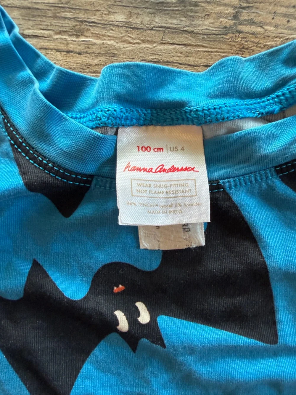 Hanna Andersson Blue Bat Print Kids Pajama Set